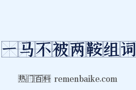 一马不被两鞍组词是什么意思的图片